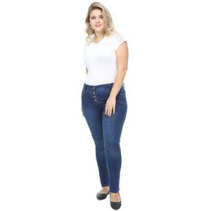 Hanezza Plus Size Women Wrist Length Button Detail
